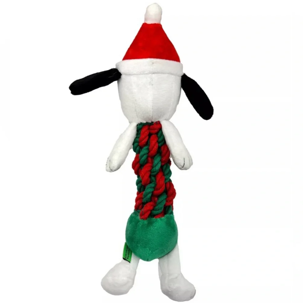 Holiday Peanuts Snoopy Rope Body Dog Toy NWT